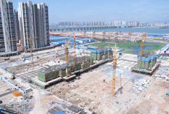 图说新洪城大市场建设——市场交易区模块进行室内砌筑工程