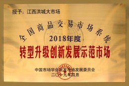2018年度全国商品交易市场系统转型升级创新发展示范市场