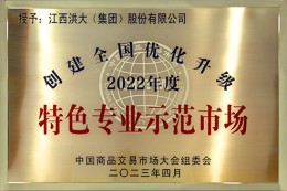 创建全国优化升级特色专业示范市场